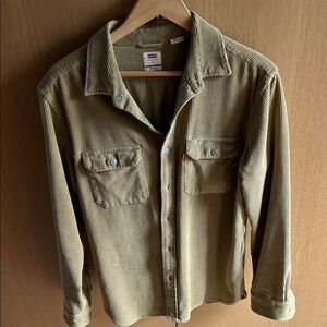 Levi's Olive Corduroy Button-Up Shirt